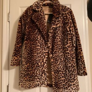 Brand New Never Worn Cheetah Print Overcoat Size XS